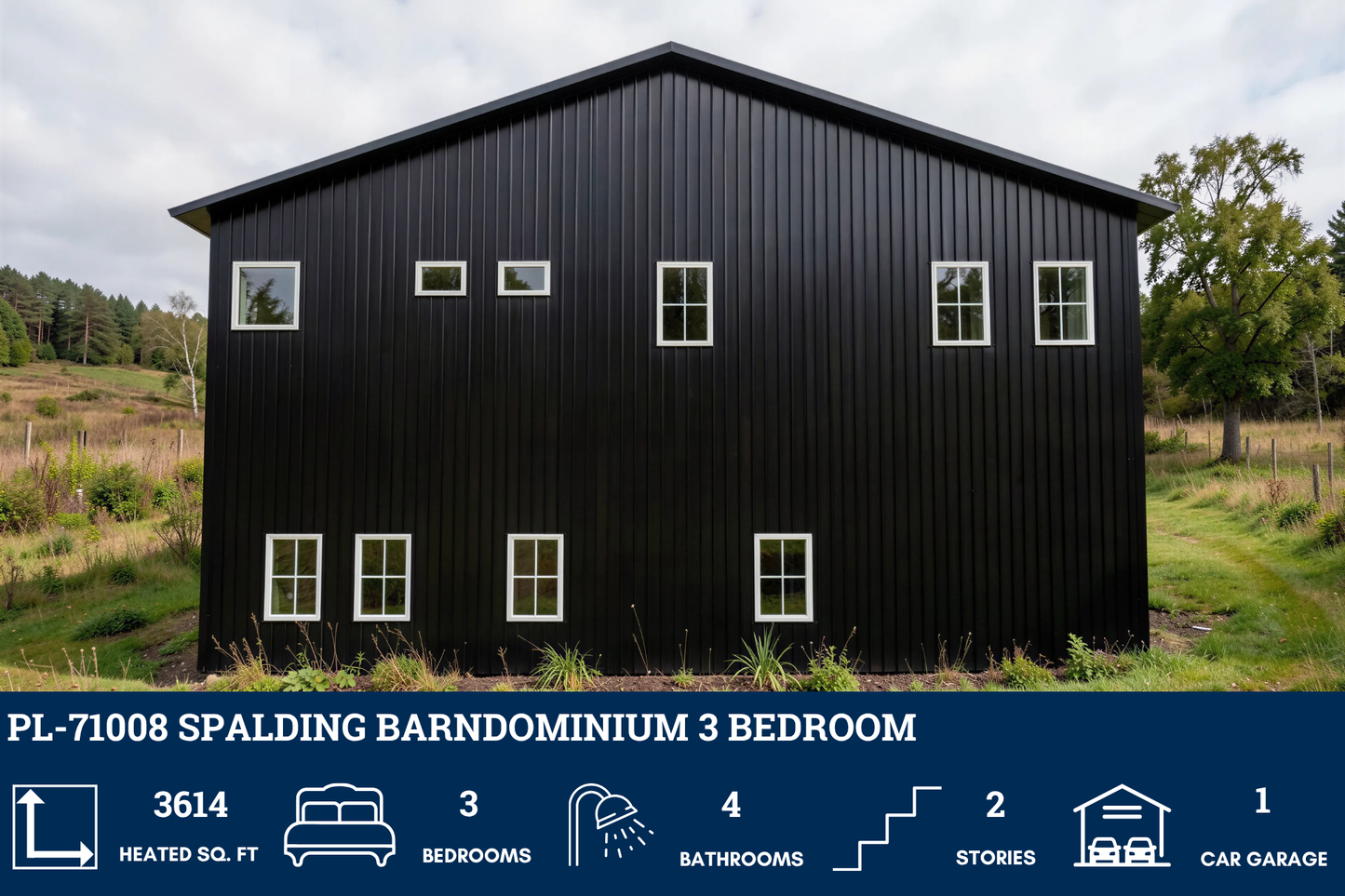 PL-71008 Spalding Barndominium House Plan