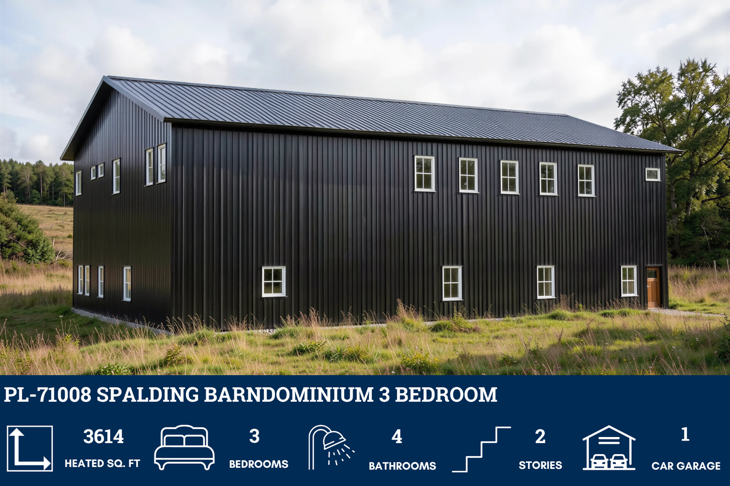 PL-71008 Spalding Barndominium House Plan