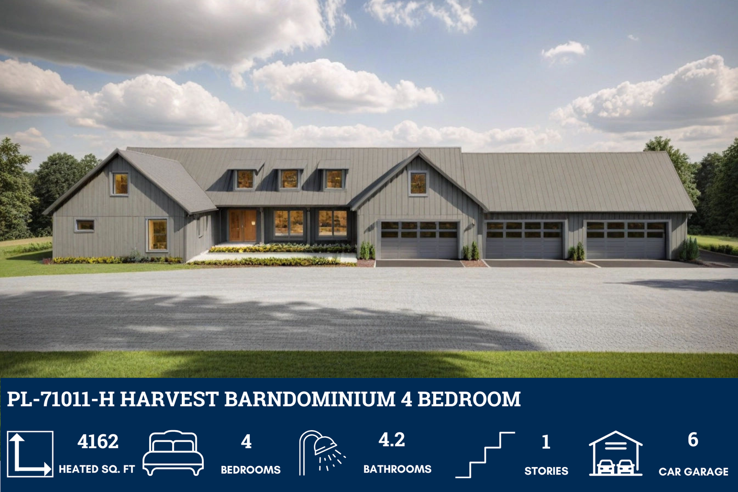 PL-71011-H Harvest Barndominium House Plan