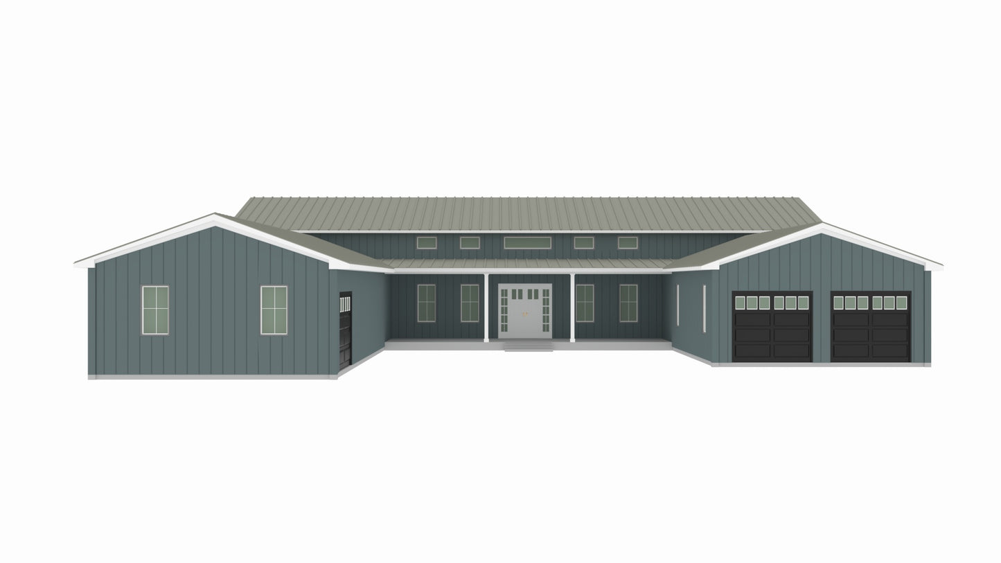 PL-71101-P Angel Barndominium House Plan