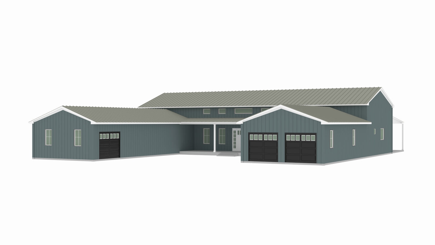 PL-71101-P Angel Barndominium House Plan