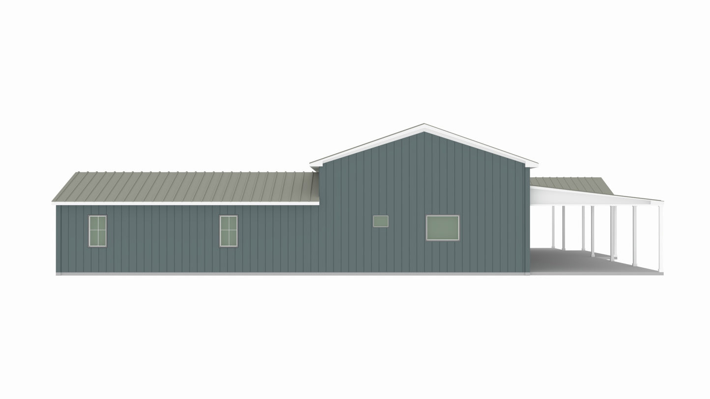 PL-71101-P Angel Barndominium House Plan