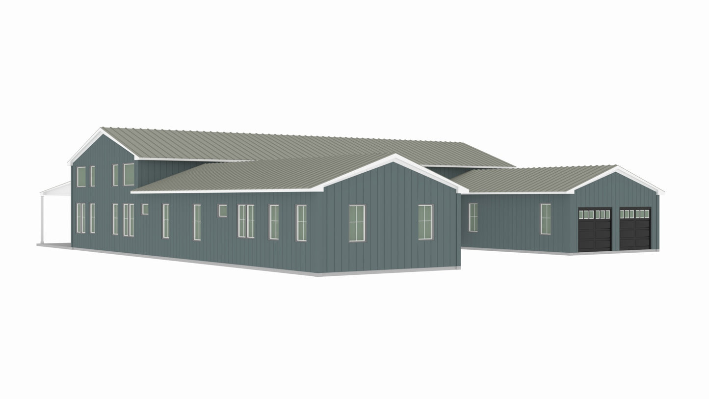 PL-71101-P Angel Barndominium House Plan