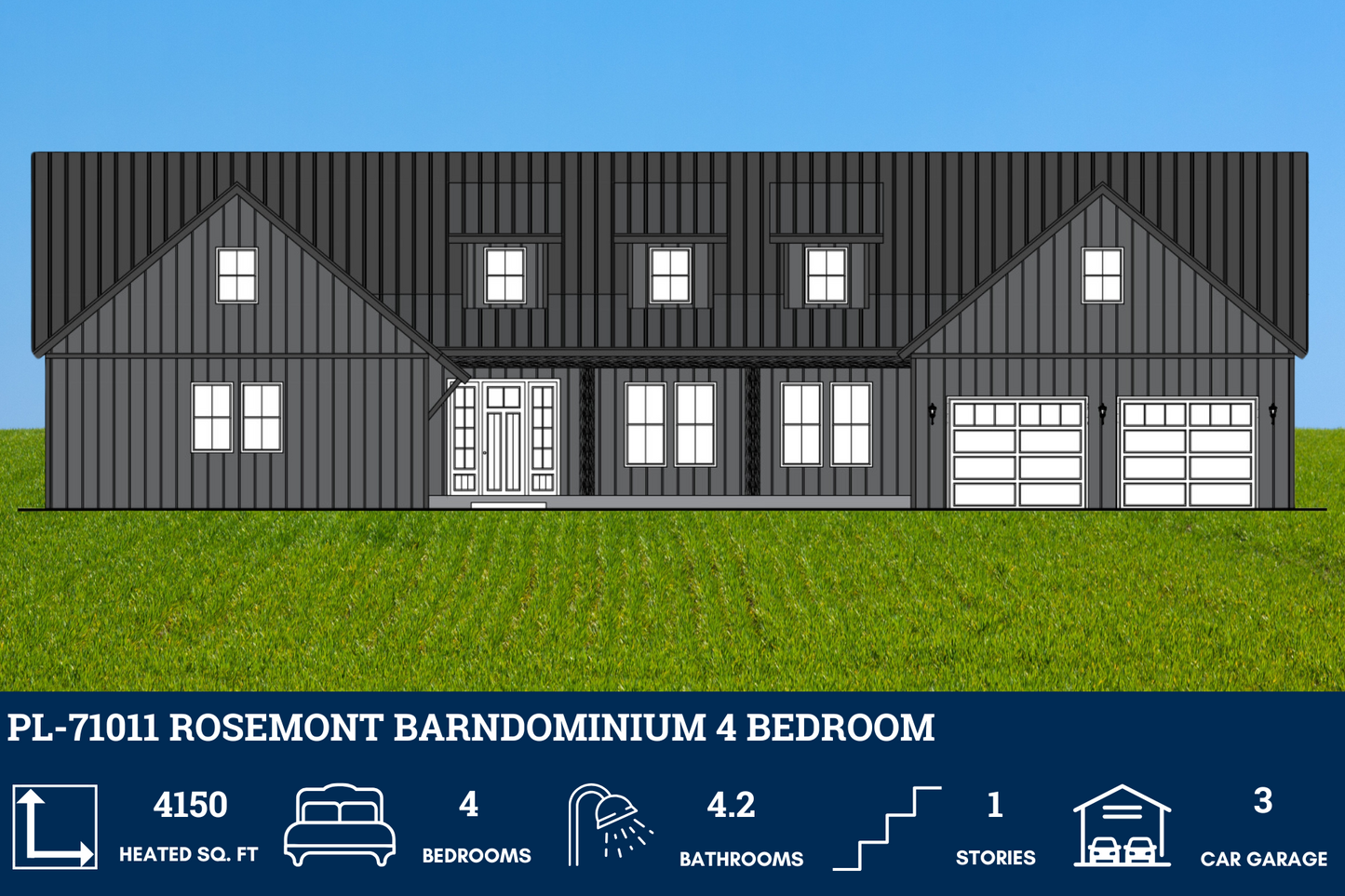 PL-71011 Rosemont Barndominium House Plans