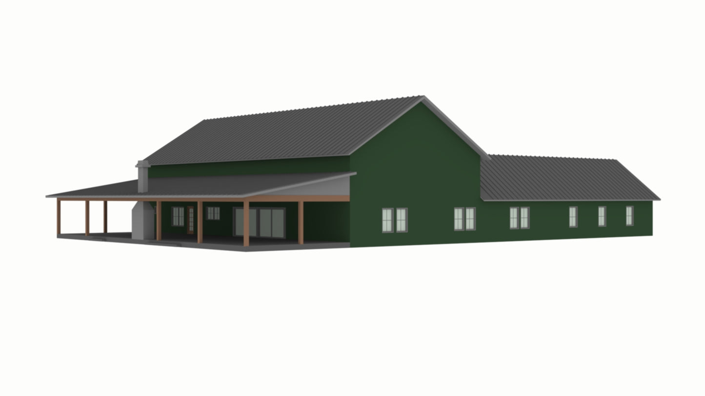 PL-71101-A Alejandra Barndominium House Plan