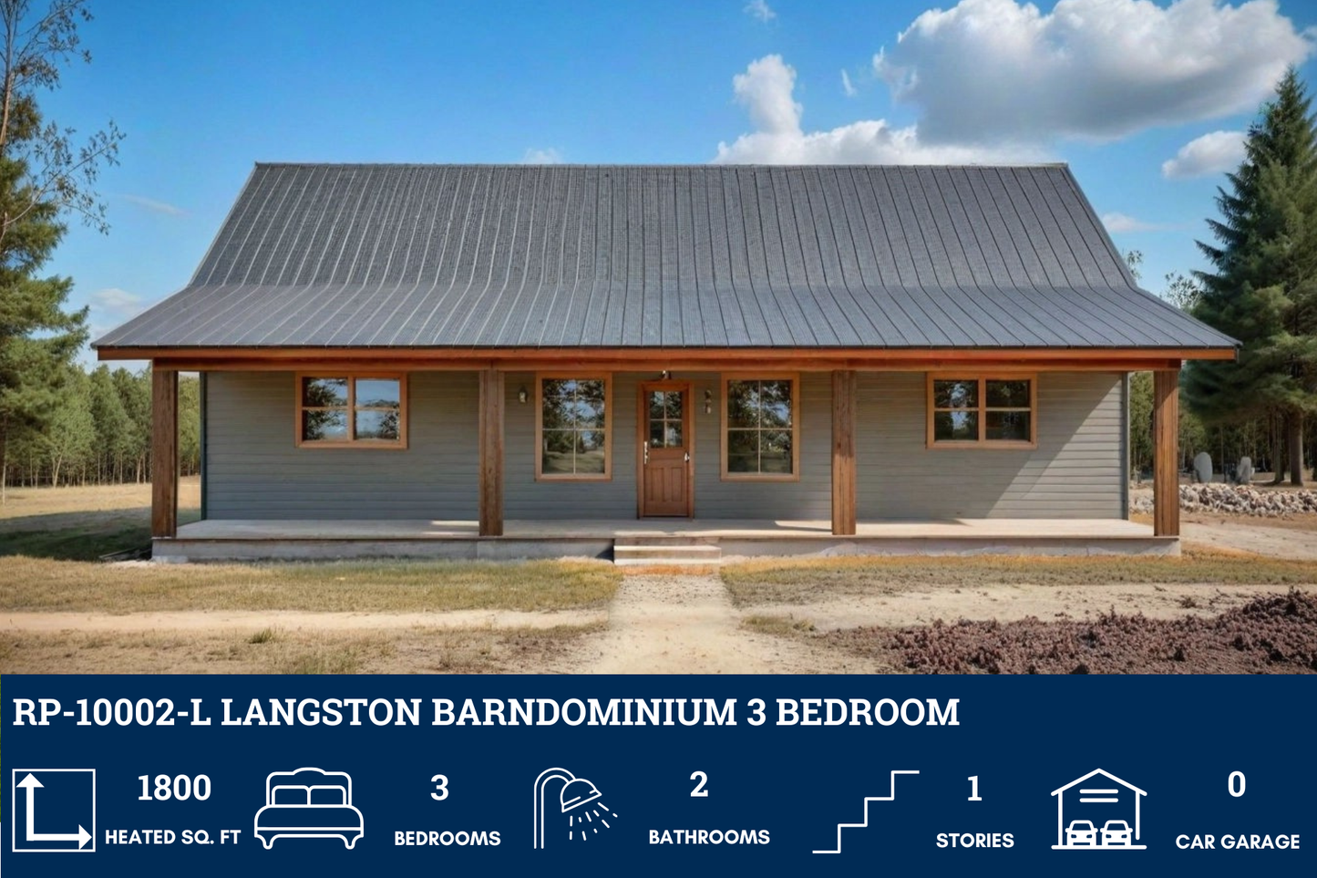 RP-10002-L Langston Barndominium  House Plan