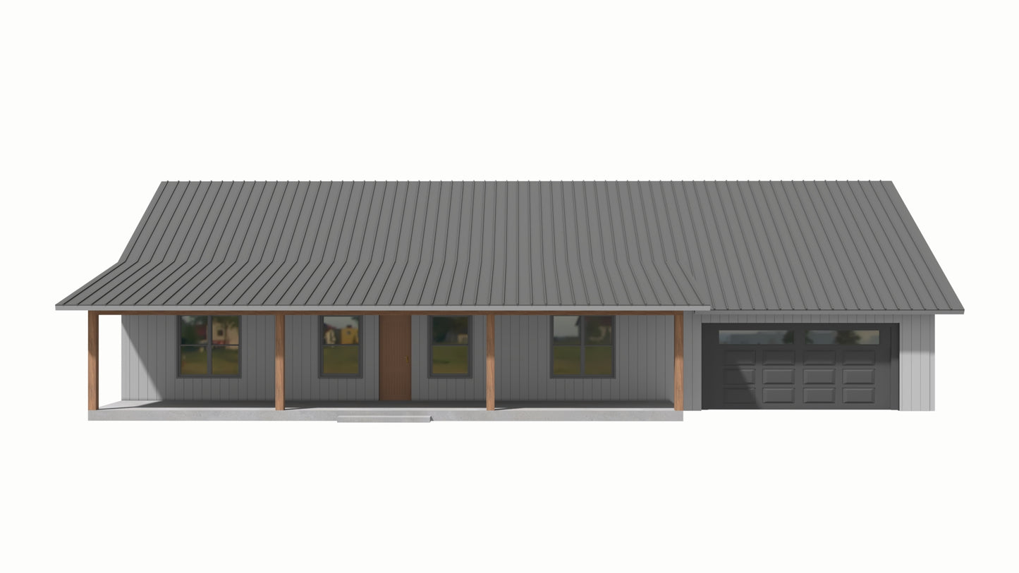 RP-10002-P Prestonwood Barndominium House Plans