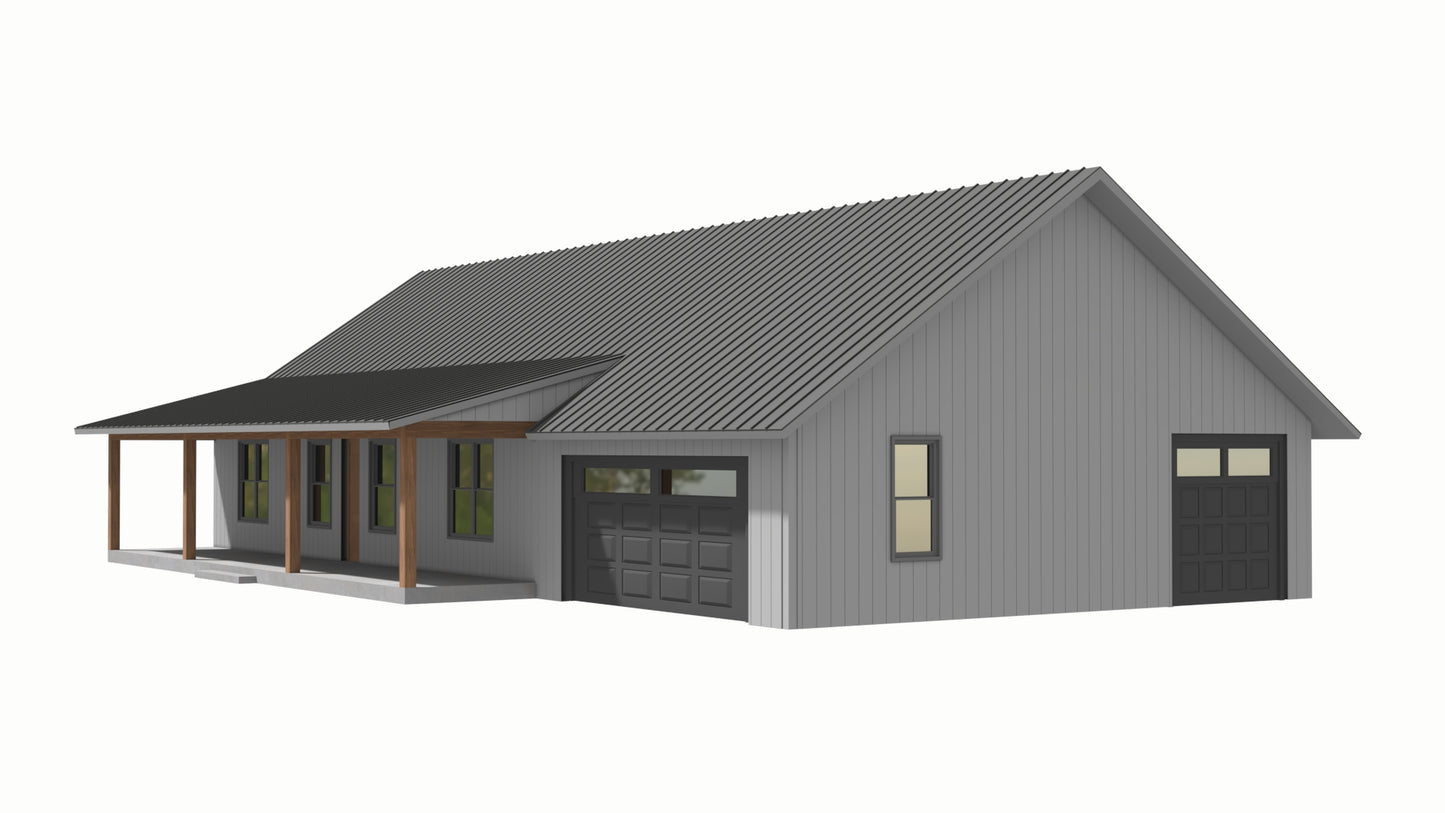 RP-10002-P Prestonwood Barndominium House Plans