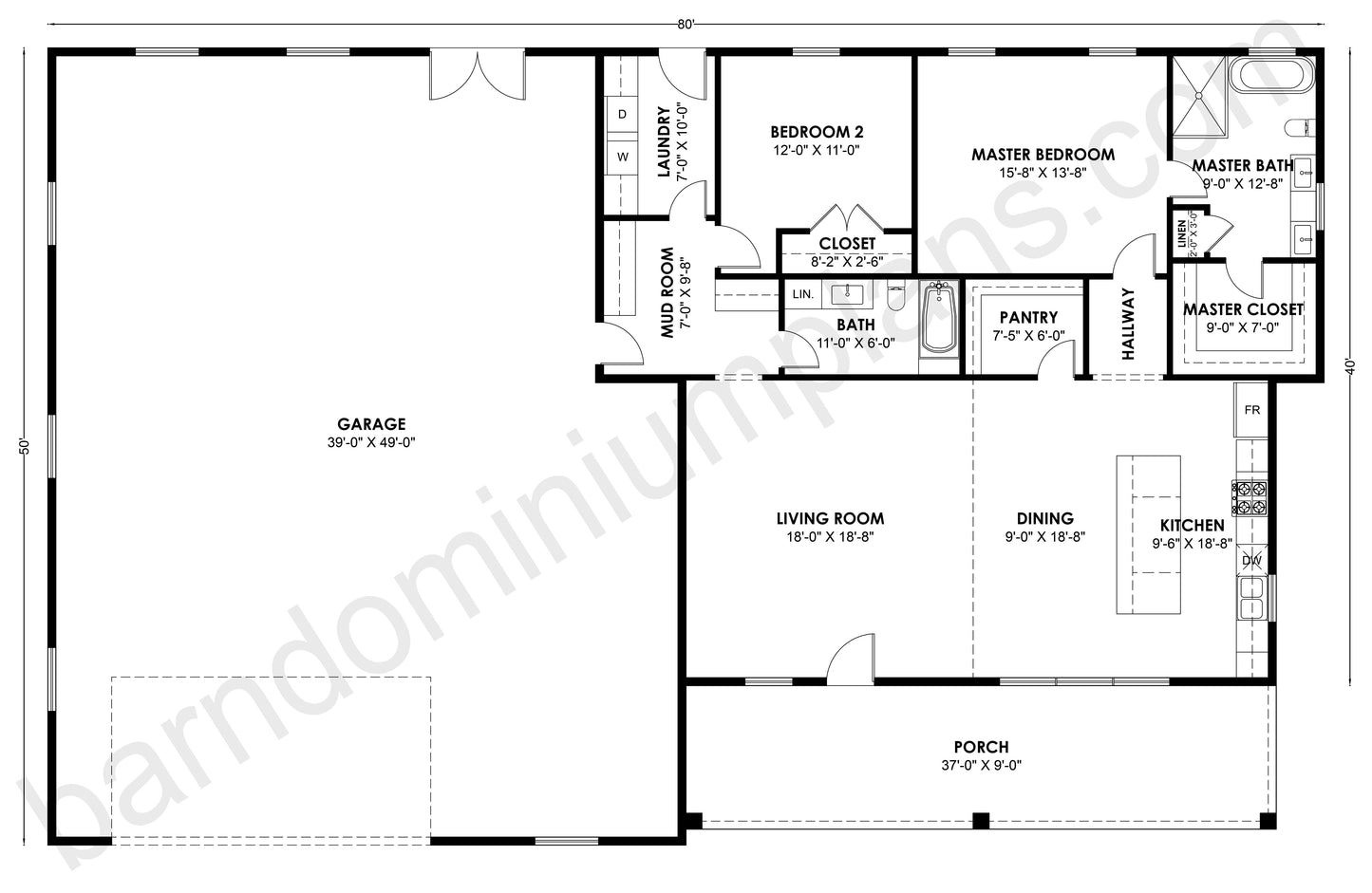SS-30035 Barndominium House Plan