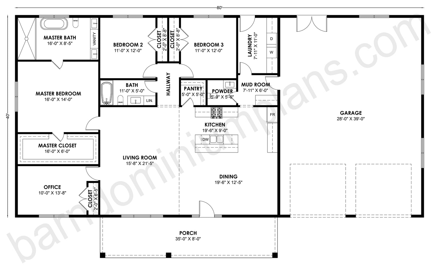 SS-30039 Barndominium House Plan