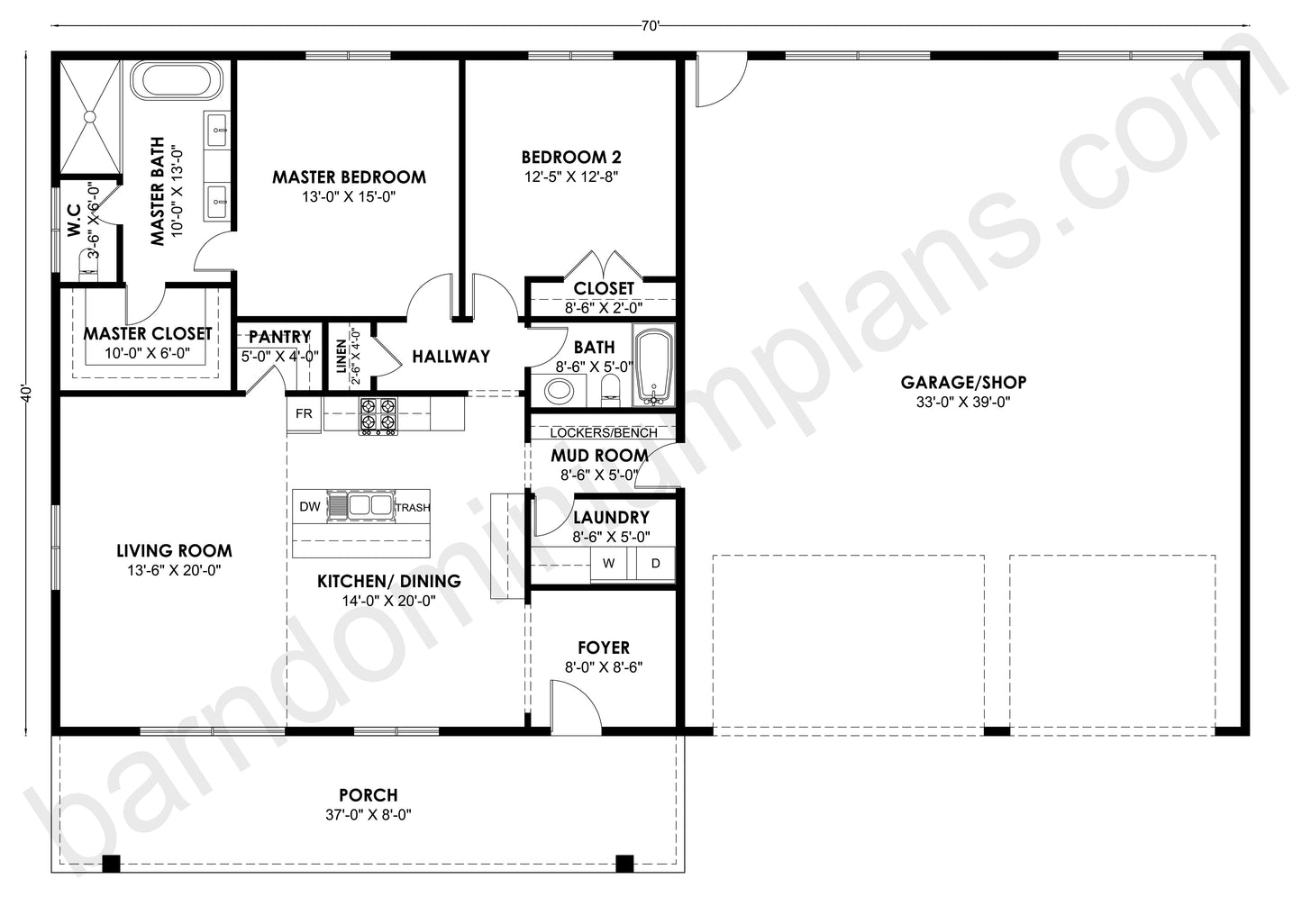 SS-30041 Barndominium House Plan