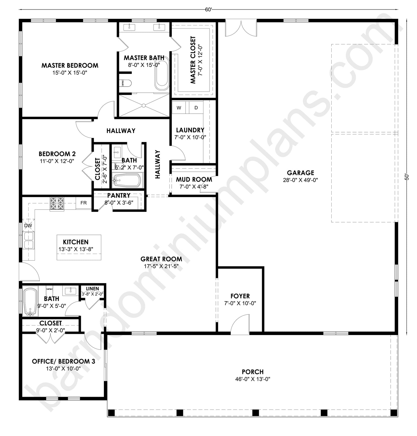 SS-30049 Barndominium House Plan