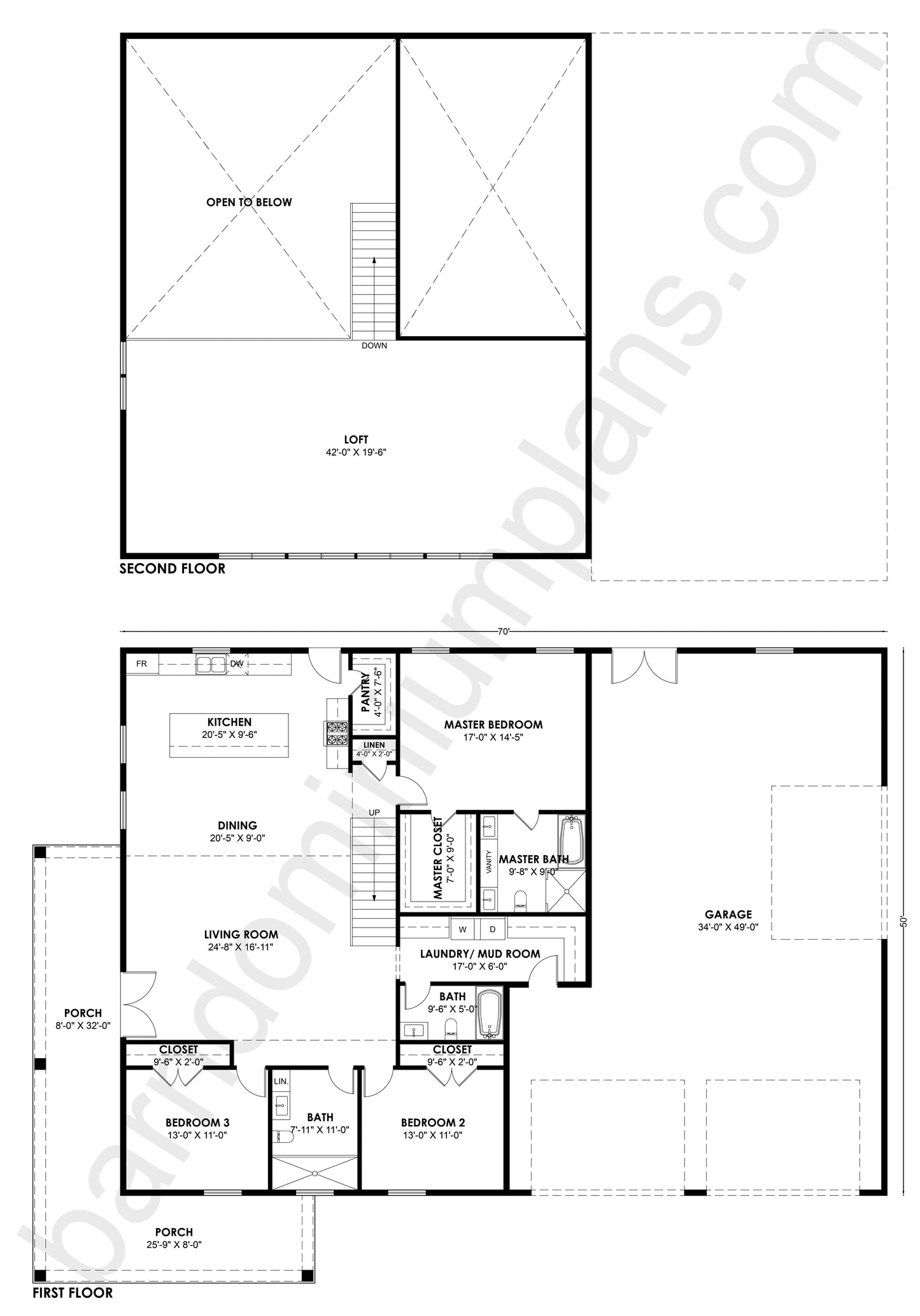 SS-30050 Barndominium House Plan