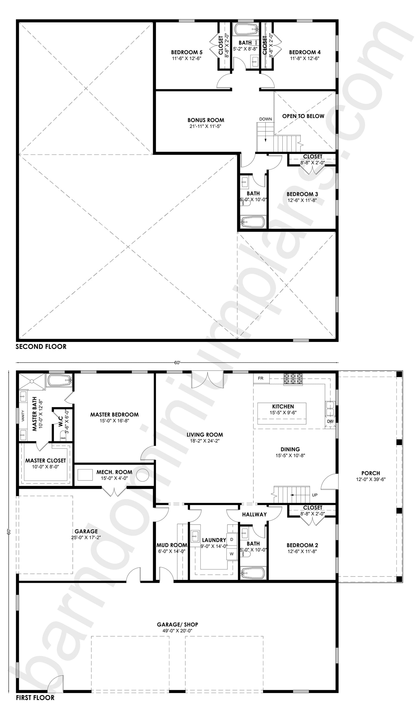 SS-30052 Barndominium House Plan