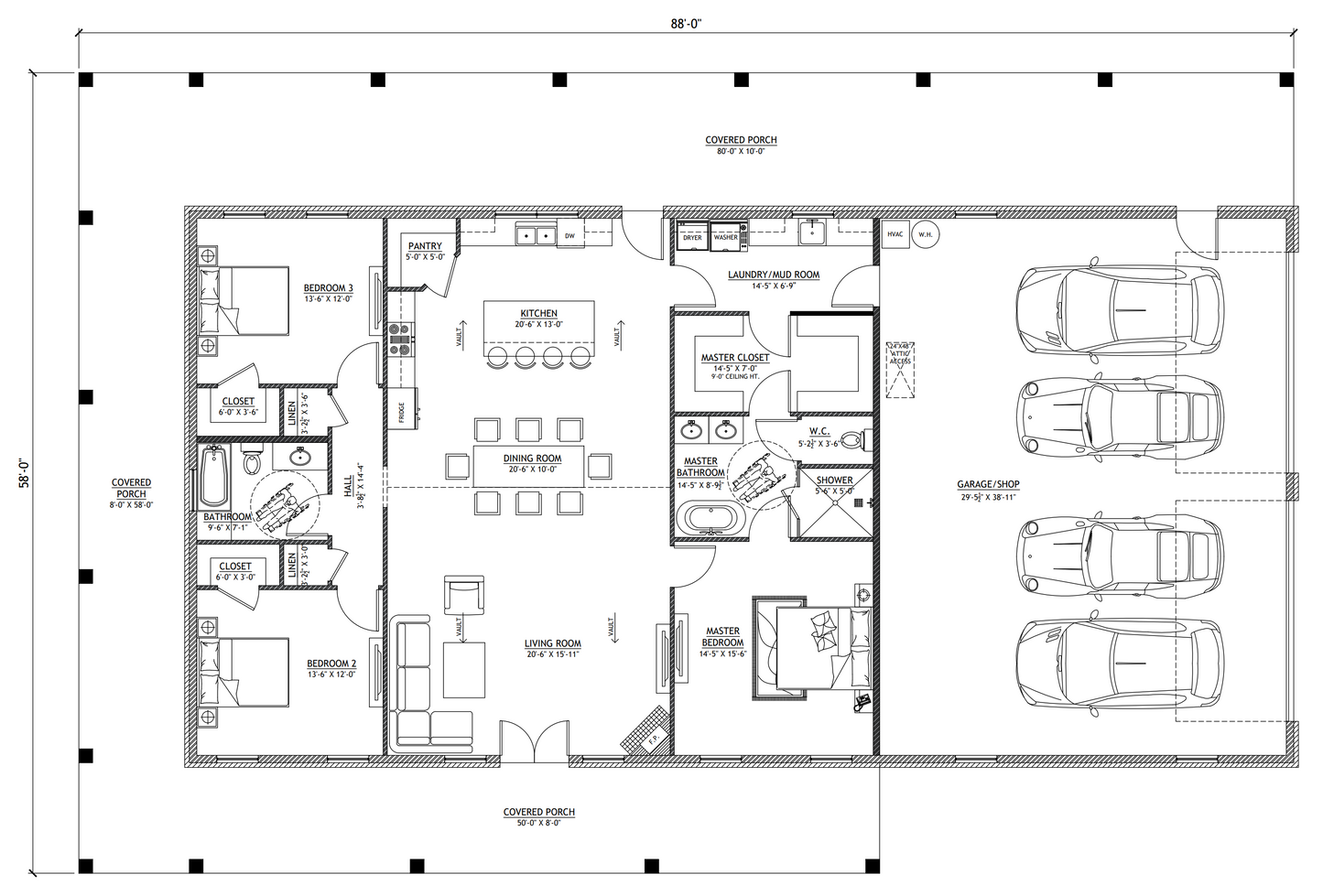 SV-5501-F Felix Barndominium House Plan
