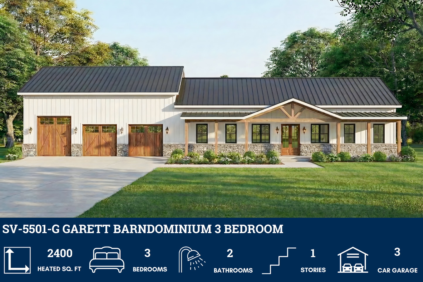 SV-5501-G Garett Barndominium House Plan
