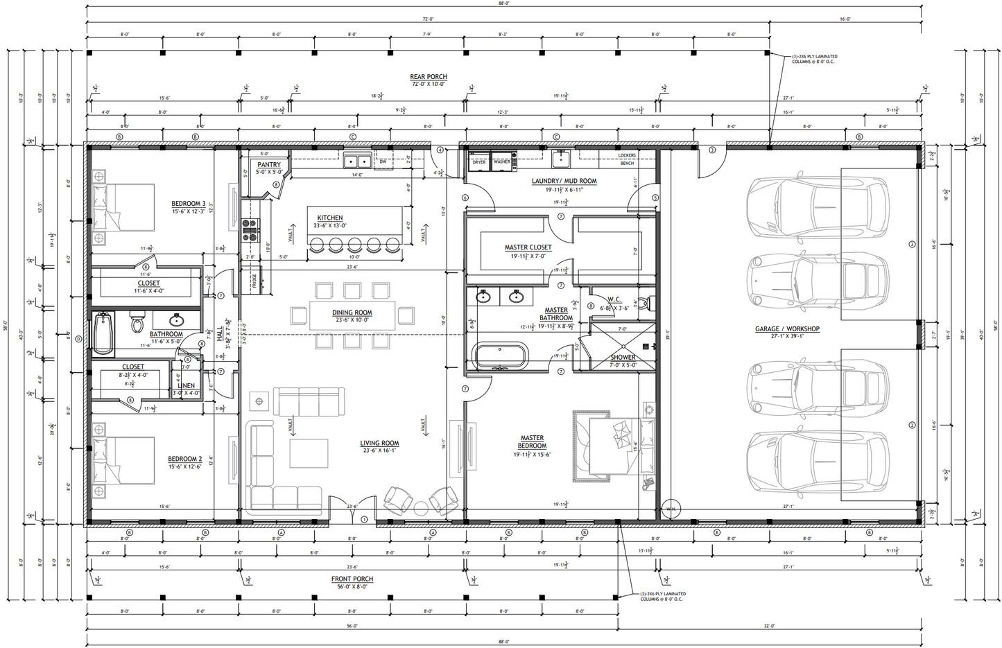 SV-5501 Charlotte Barndominium House Plan