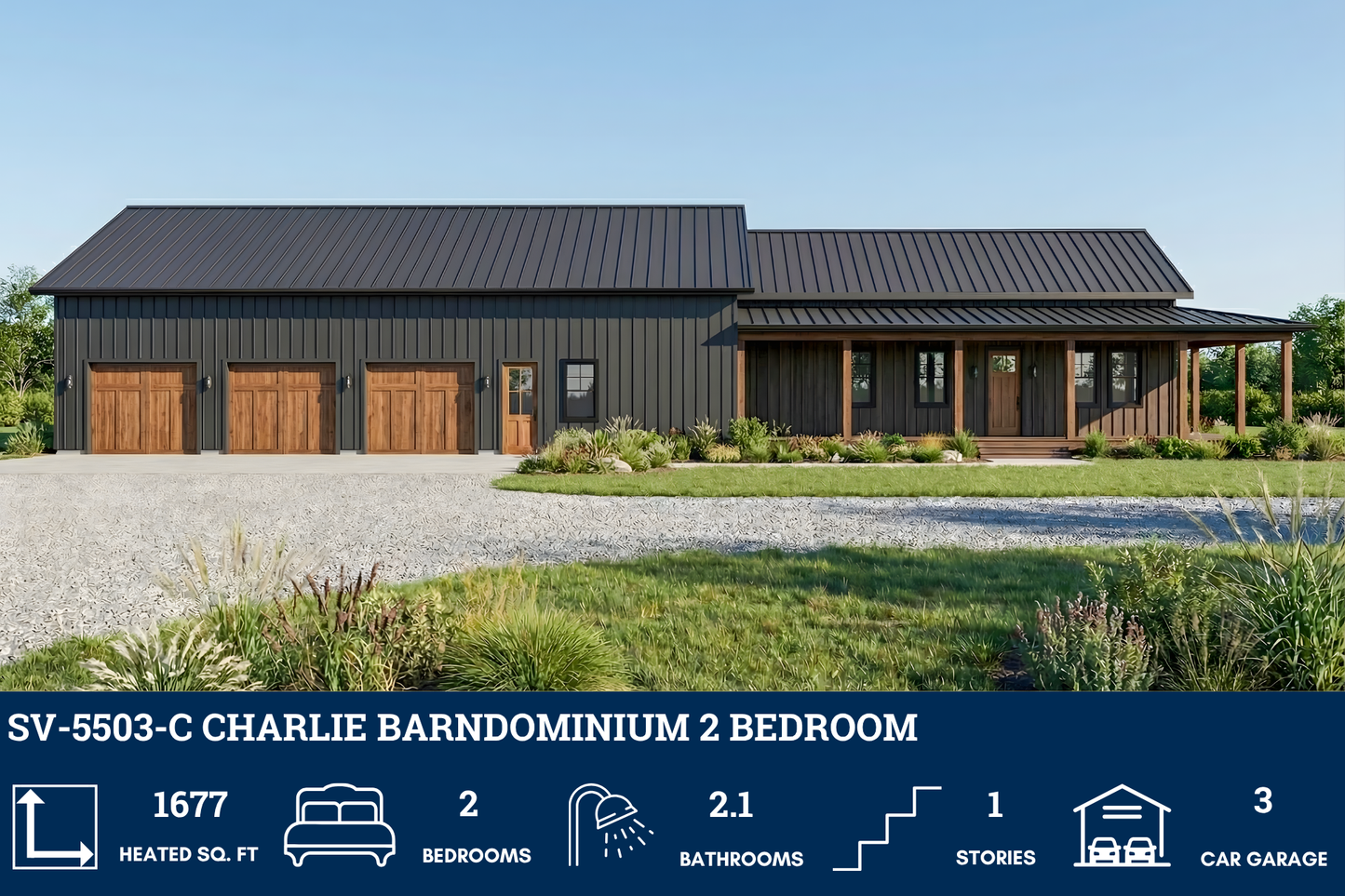 SV-5503-C Charlie Barndominium House Plan