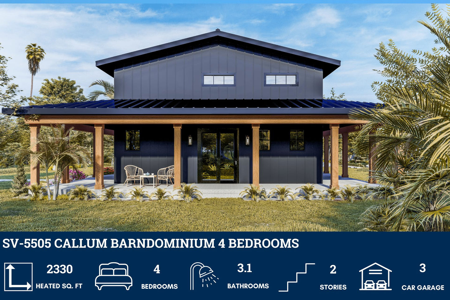 SV-5505 Callum Barndominium House Plan