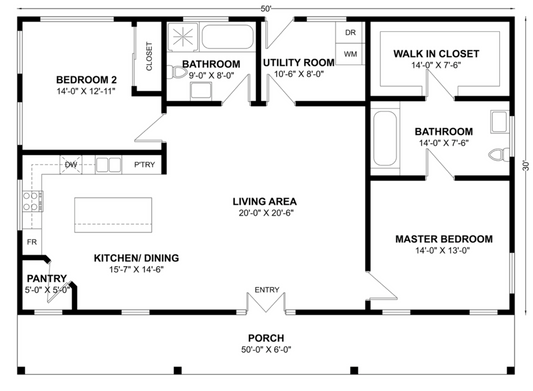 BCO-40096 Barndominium House Plan