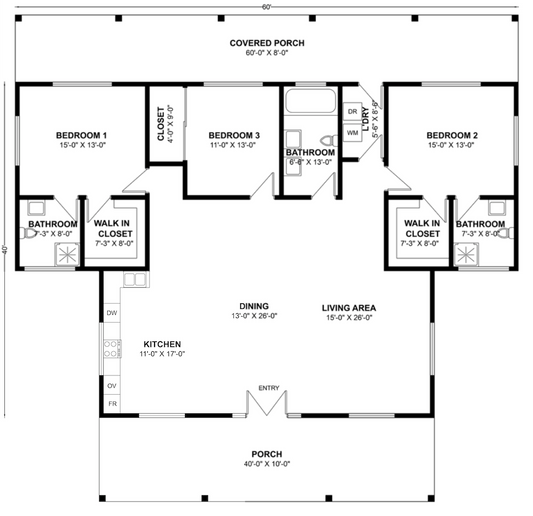 BCO-40098 Barndominium House Plan