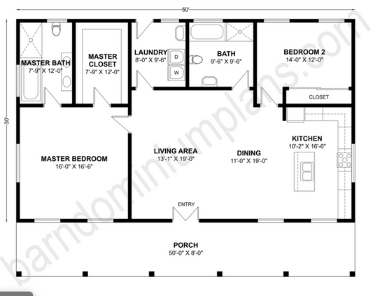 BCO-40103 Barndominium House Plan