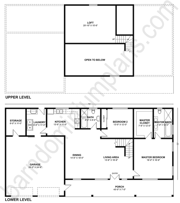 BCO-40110 Barndominium House Plan