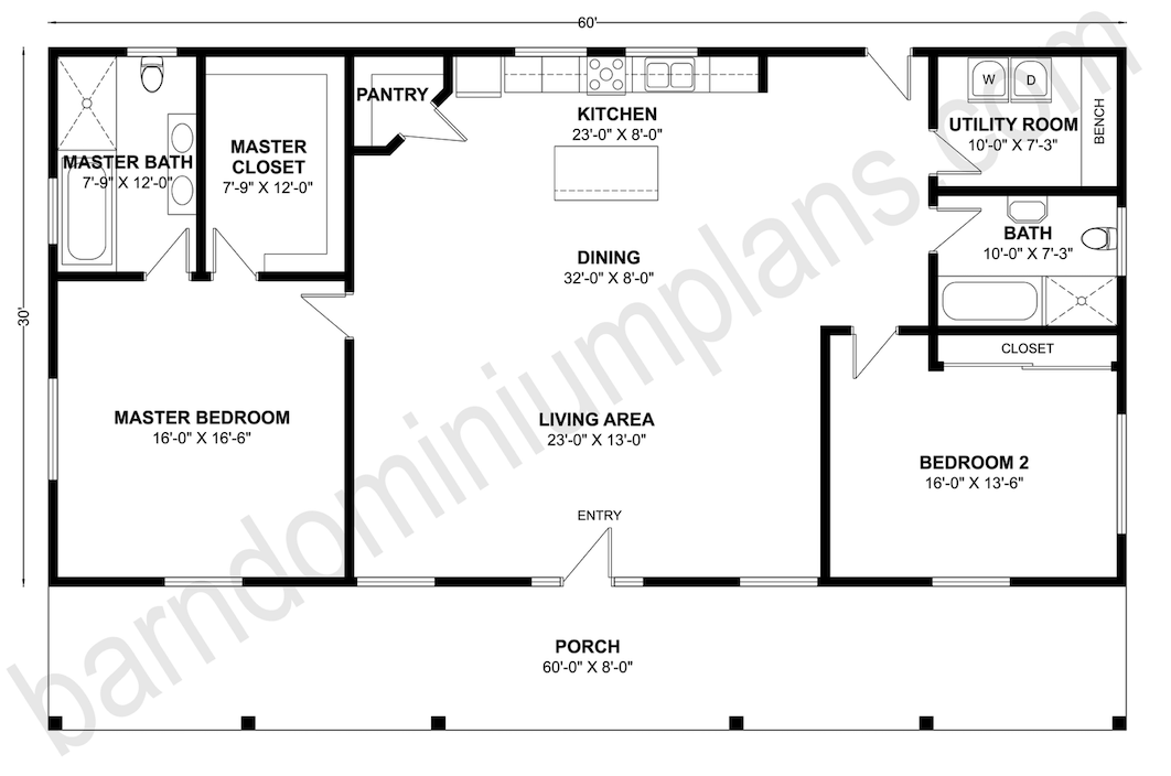 BCO-40112 Barndominium House Plan