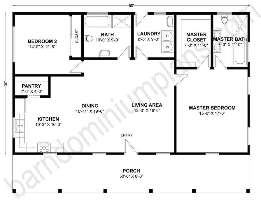BCO-40113 Barndominium House Plan