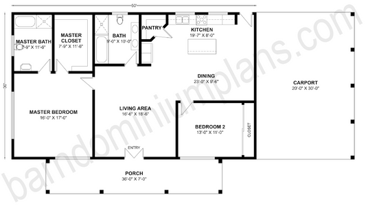 BCO-40106 Barndominium House Plan