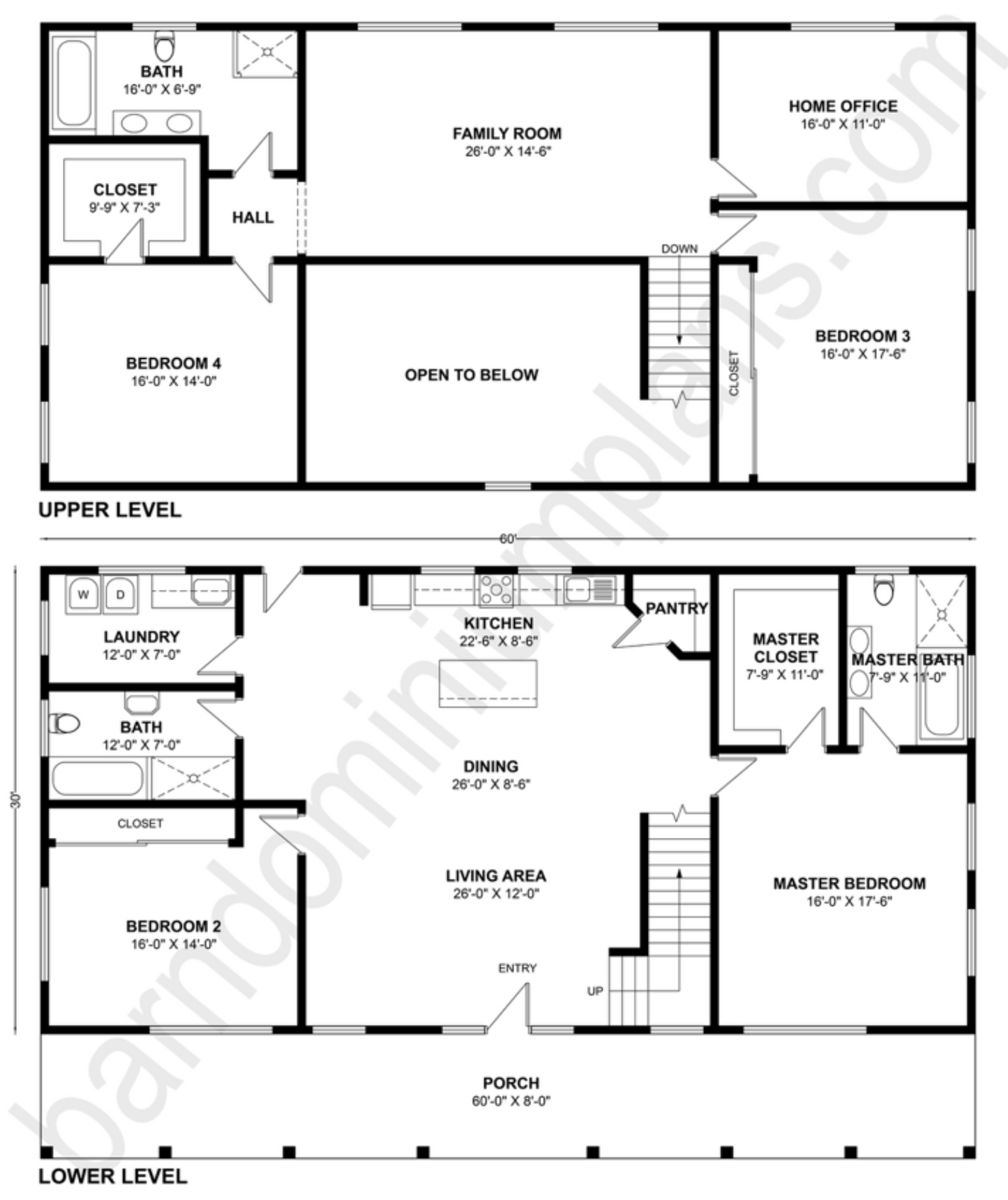 BCO-40107 Barndominium House Plan