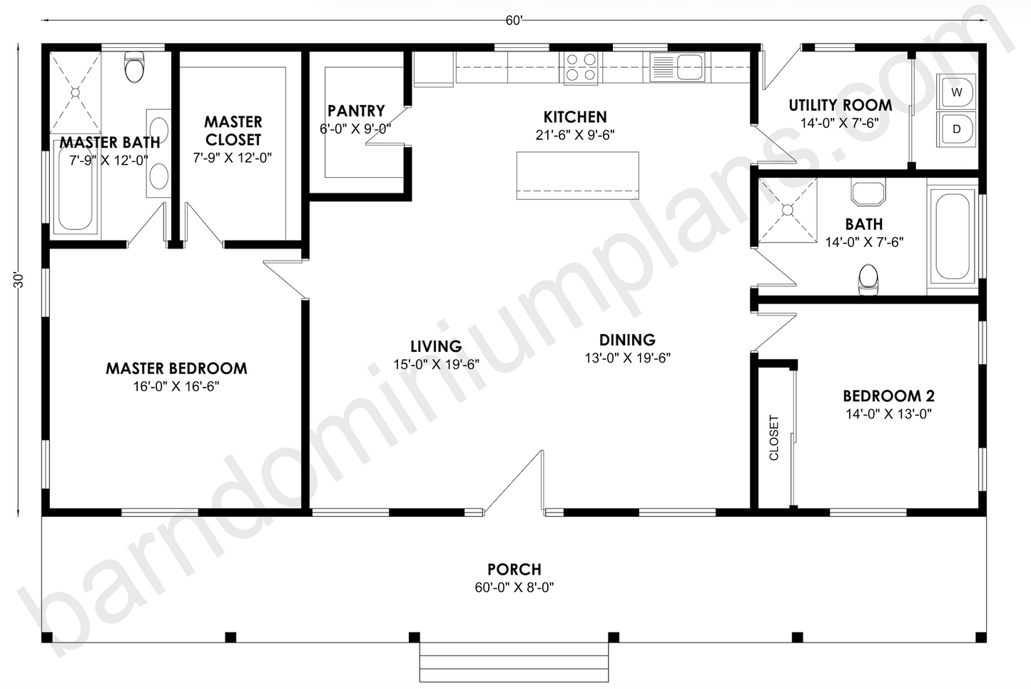 BCO-40118 Barndominium House Plan