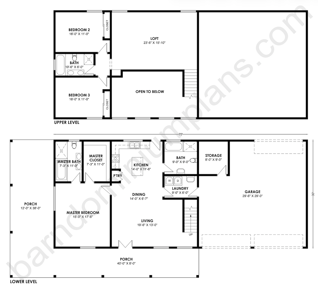 BCO-40127 Barndominium House Plan