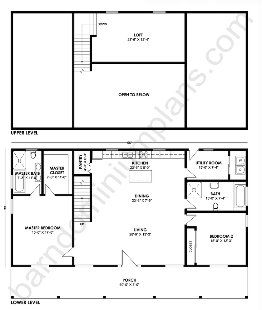 BCO-40129 Barndominium House Plan