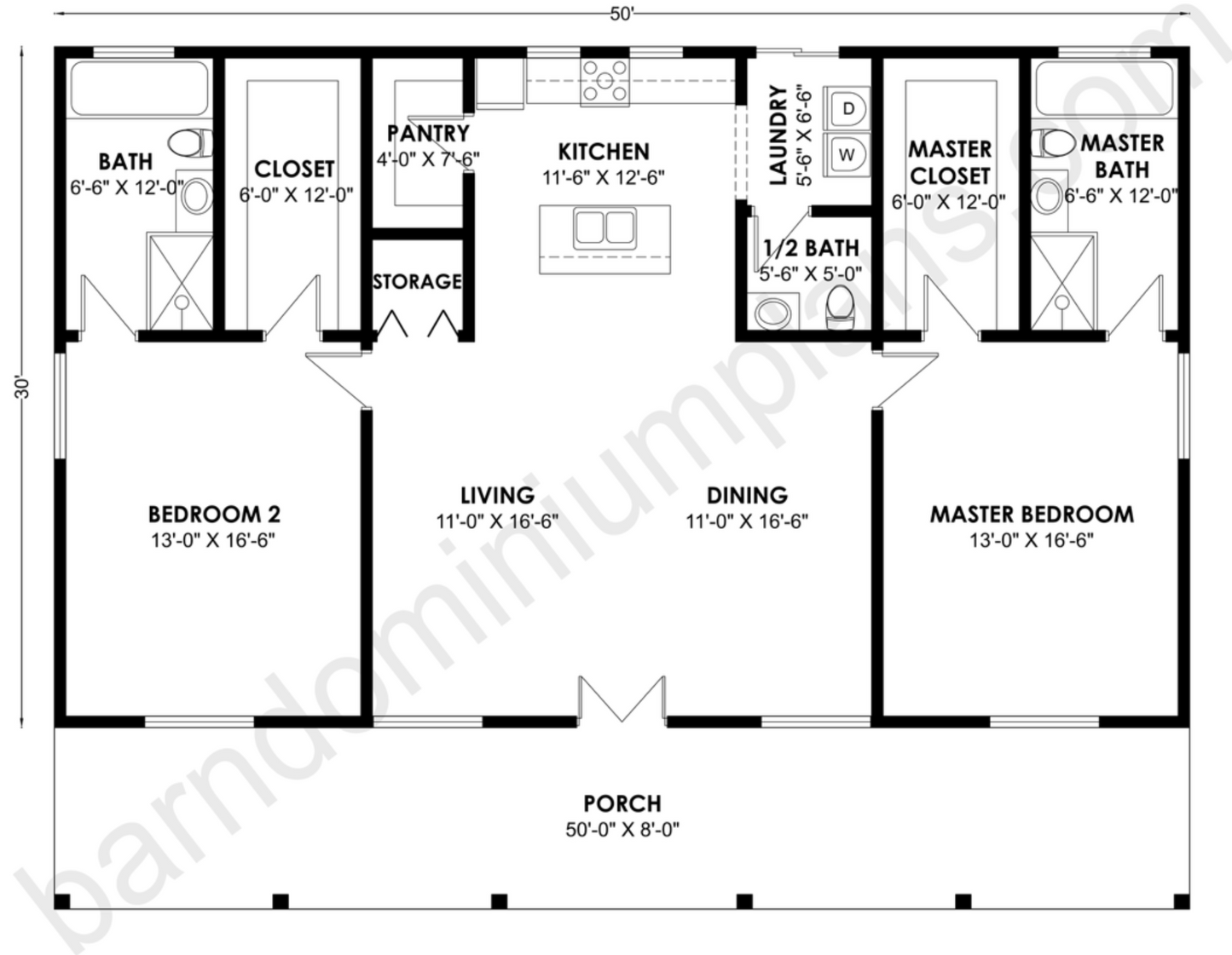 BCO-40149 Barndominium House Plan