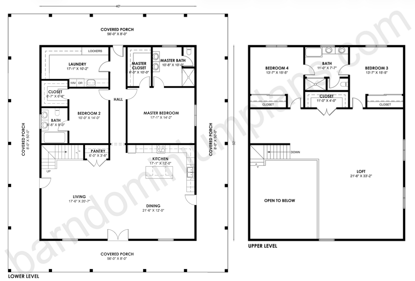 BCO-40166 Barndominium House Plan