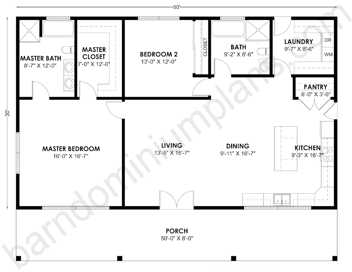BCO-40178 Barndominium House Plan