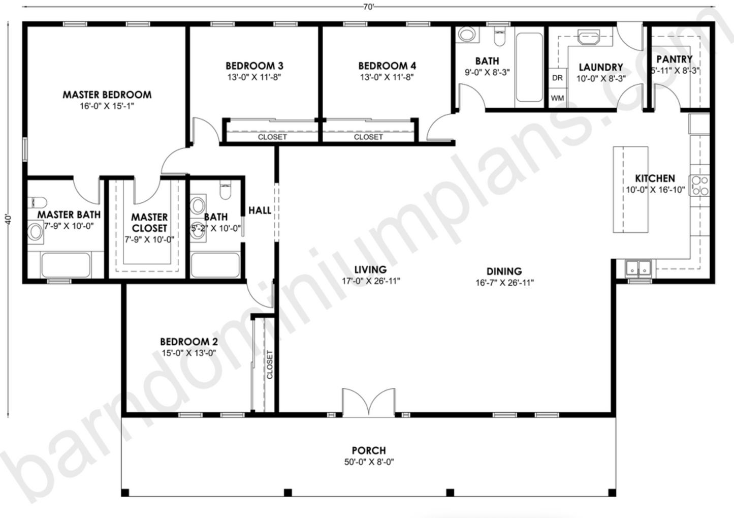 BCO-40179 Barndominium House Plan