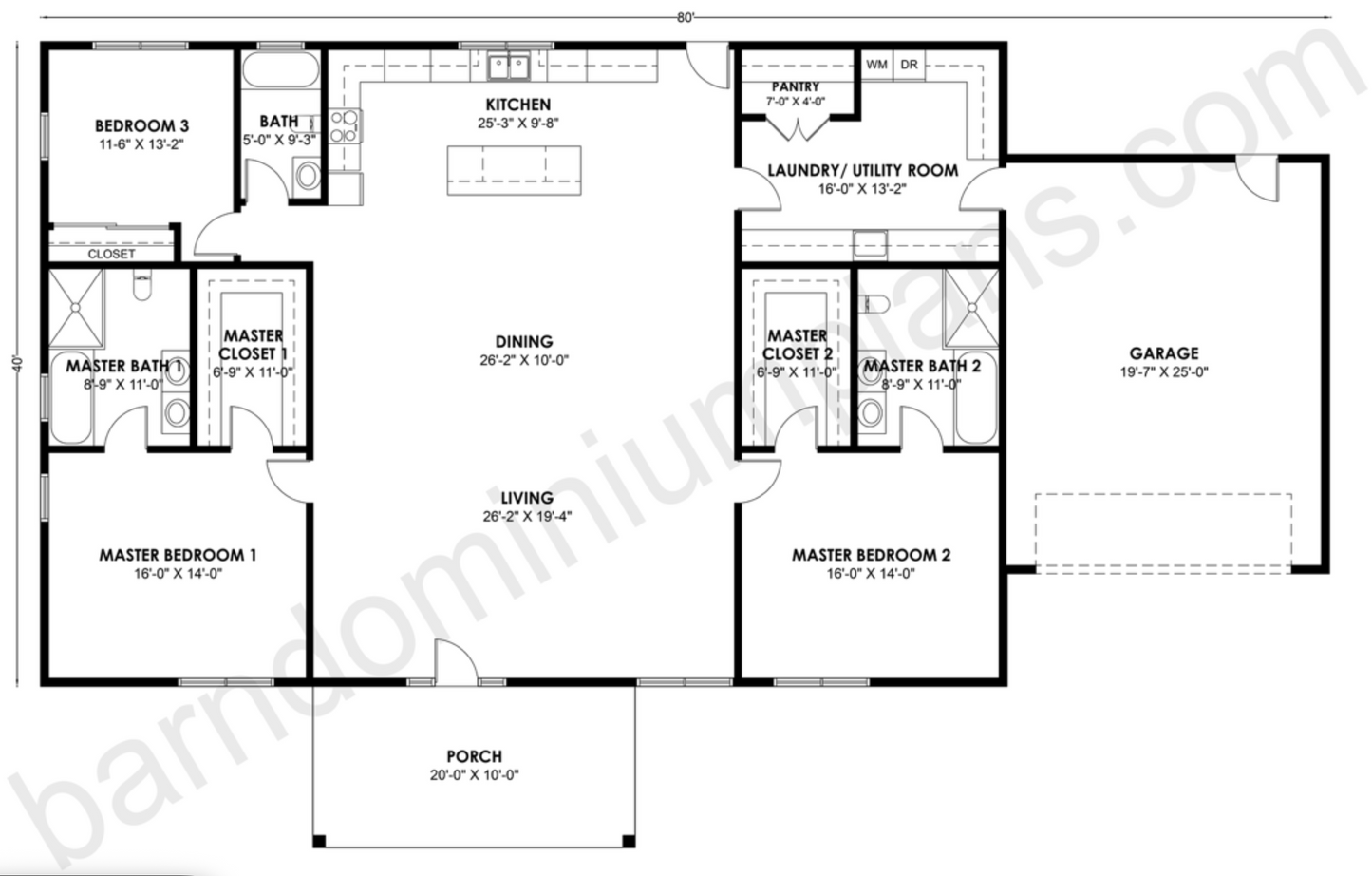 BCO-40093-M Barndominium House Plan