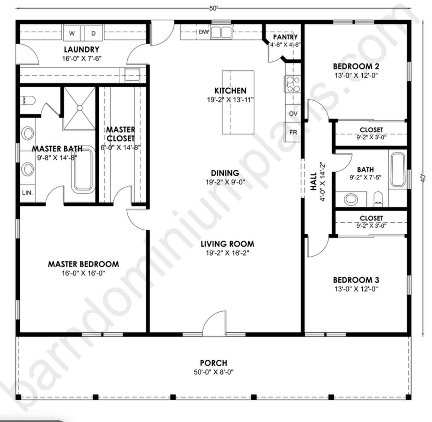 BCO-40197 Barndominium House Plan
