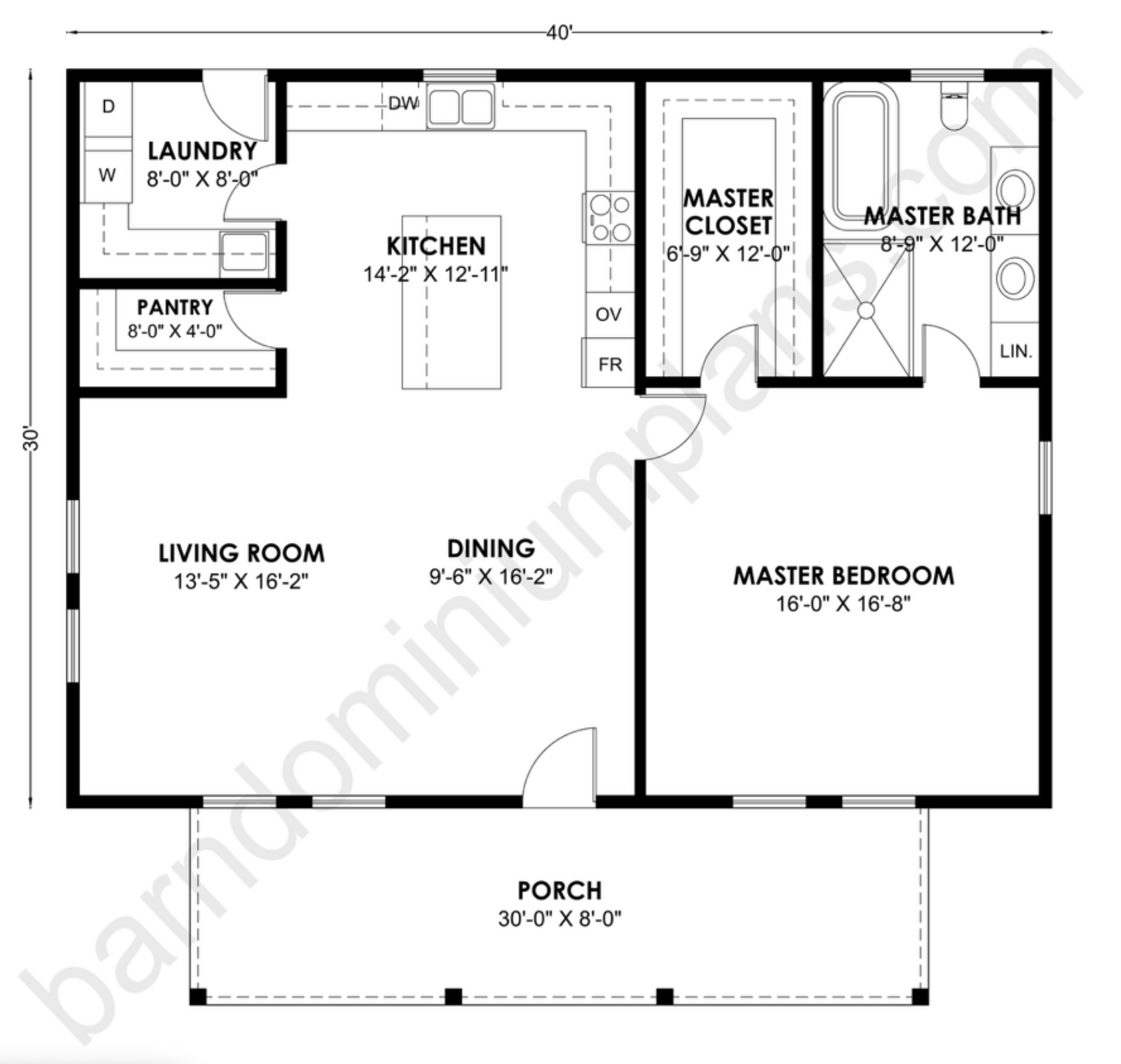 BCO-40199 Barndominium House Plan