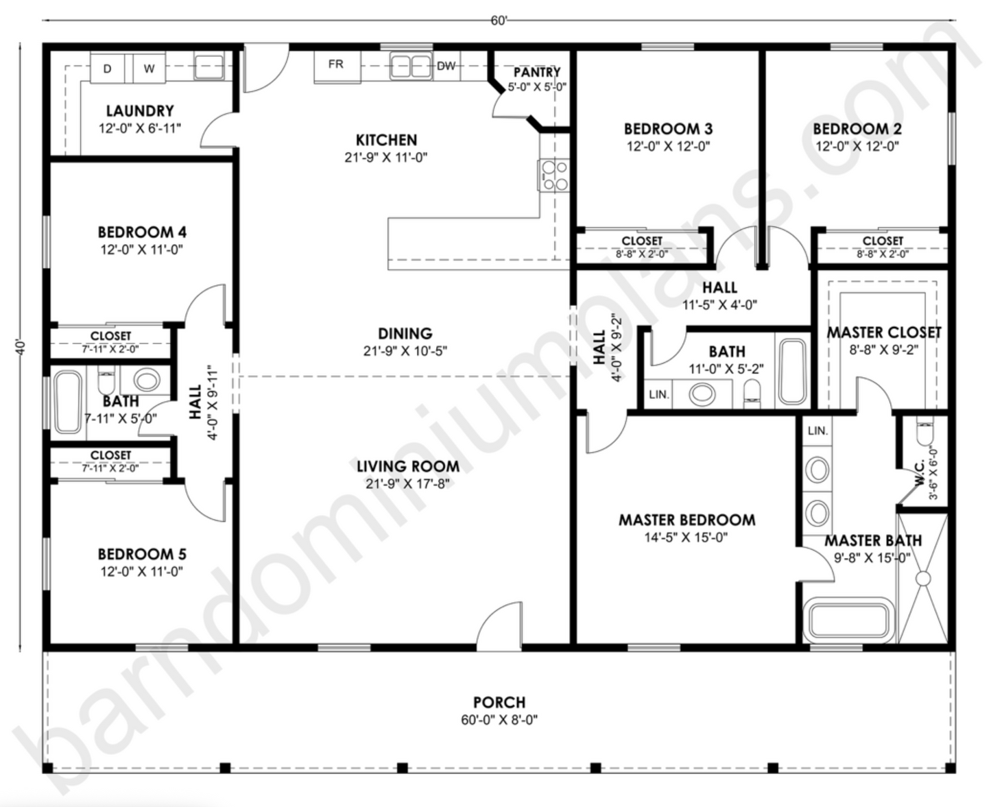 BCO-40202 Barndominium House Plan