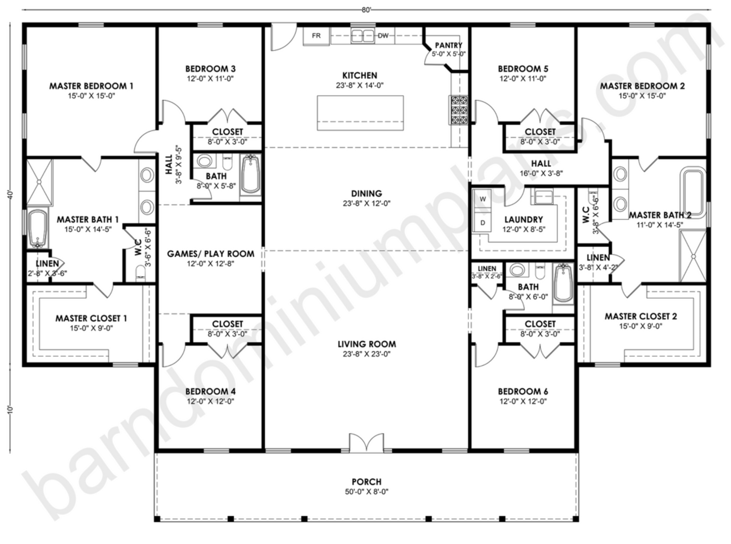 BCO-40218 Barndominium House Plan