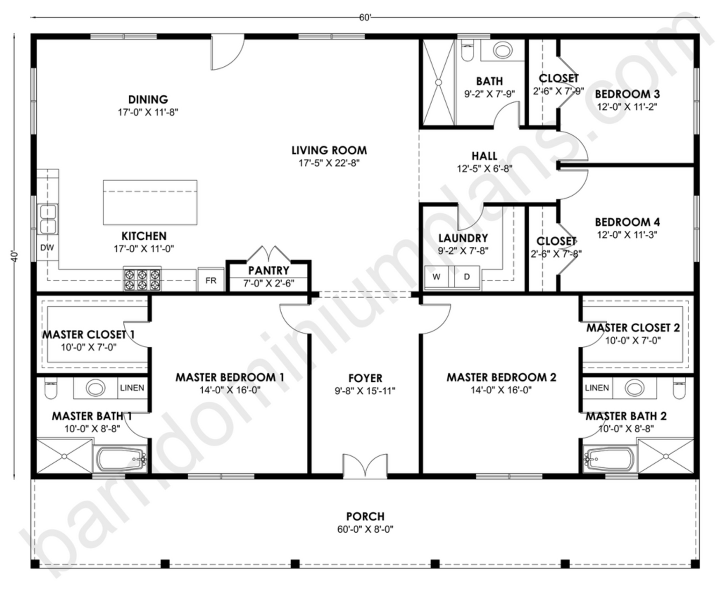 BCO-40190-M Barndominium House Plan