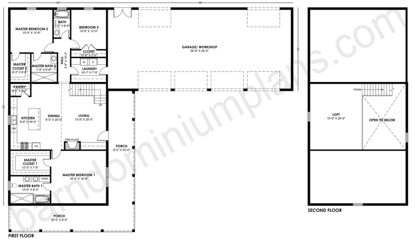 BCO-40176-M Barndominium House Plan