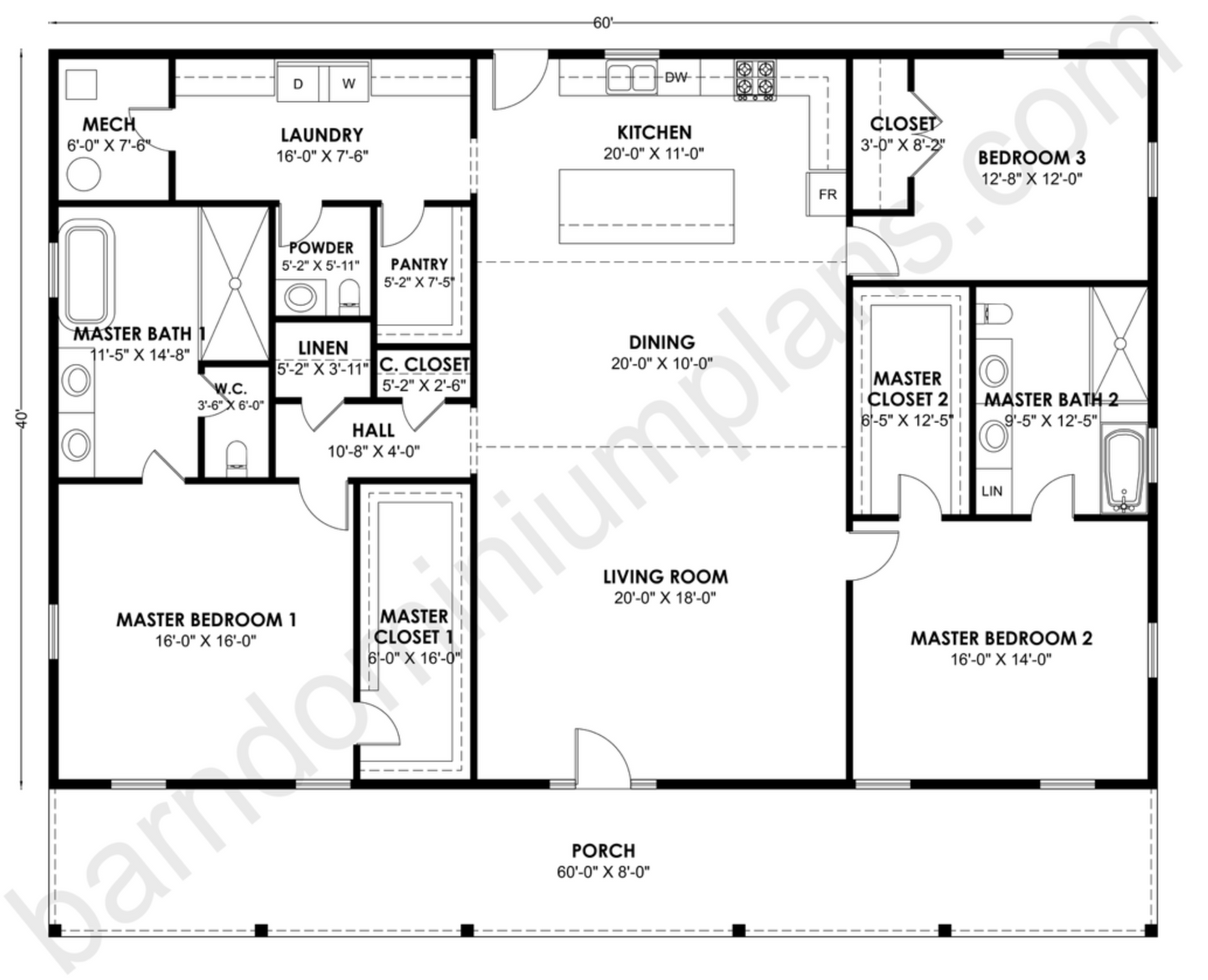 BCO-40204-M Barndominium House Plan