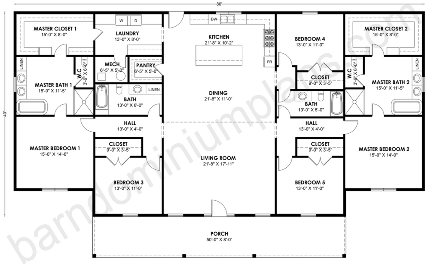 BCO-40226 Barndominium House Plan