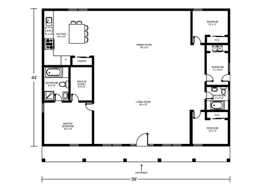 BCO-40018 Barndominium House Plan