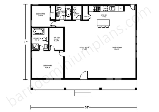 BCO-40022 Barndominium House Plan