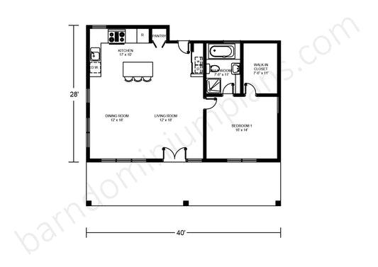 BCO-40026 Barndominium House Plan